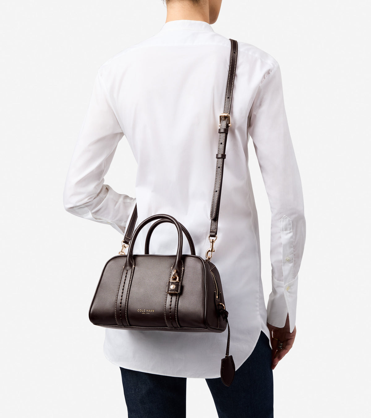 Women's Lockheart Small Satchel-Dark Chocolate