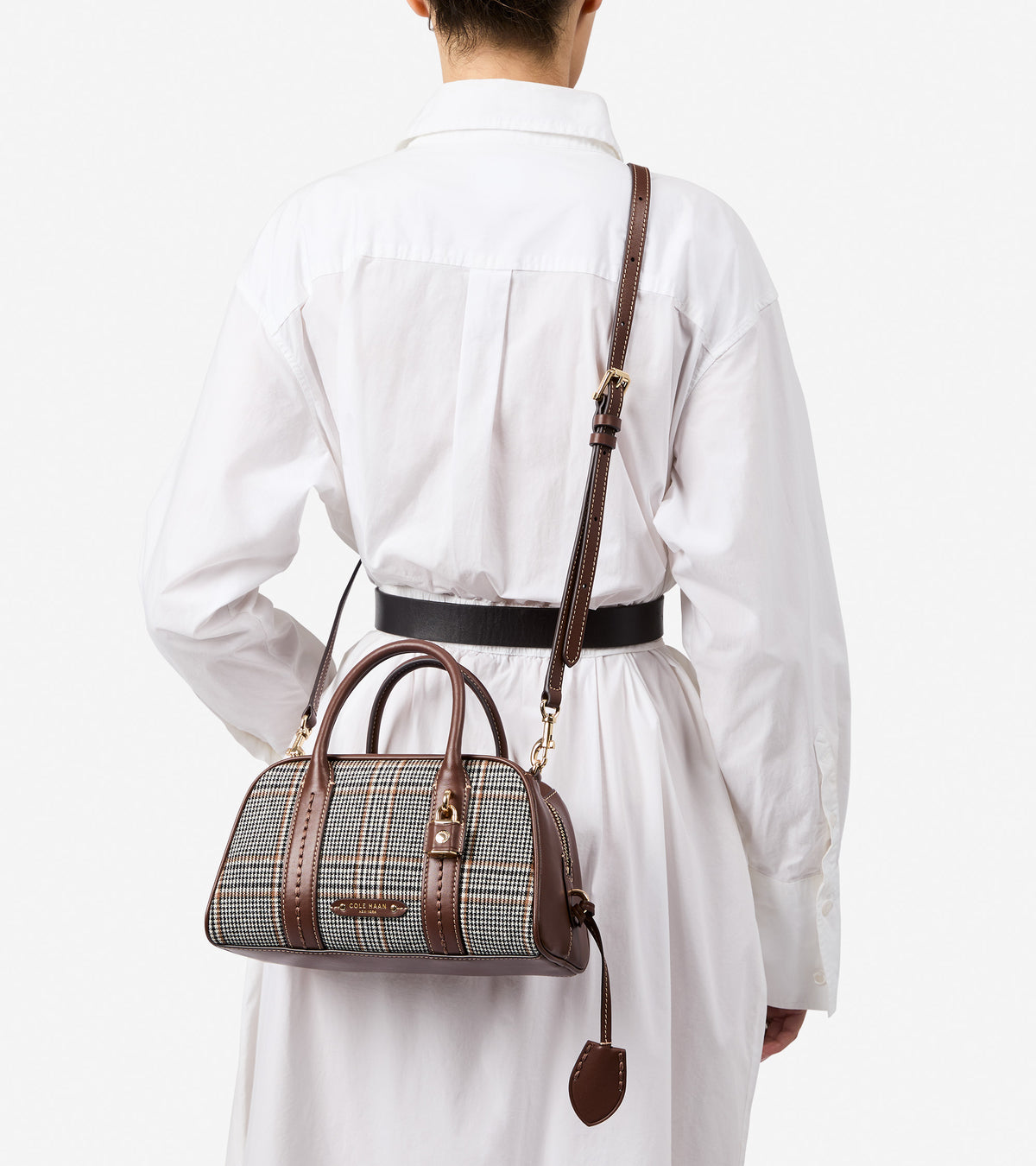 Women's Lockheart Small Satchel-Plaid Print-Hickory
