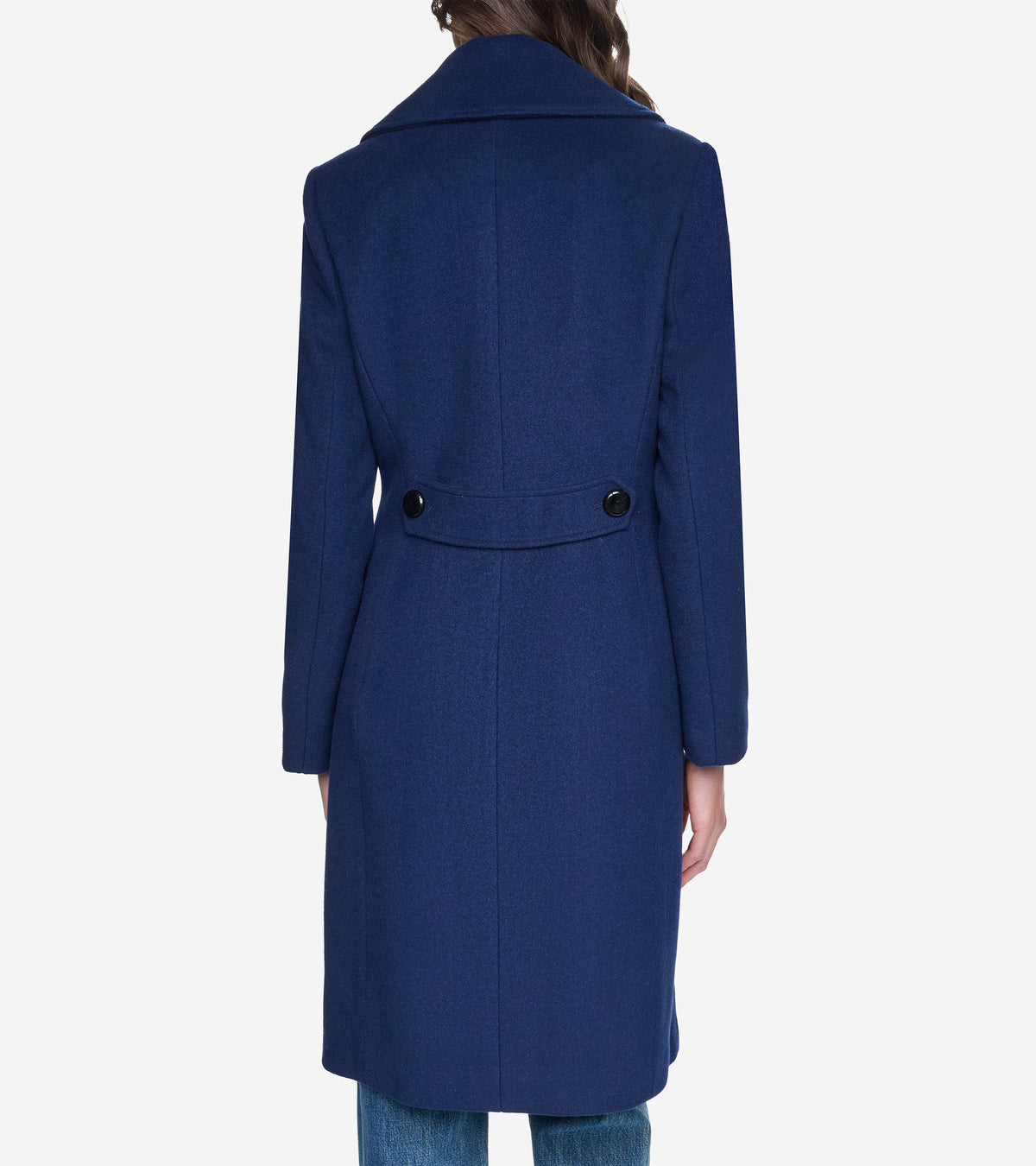 Women's Large Collar Wool Coat-Ink