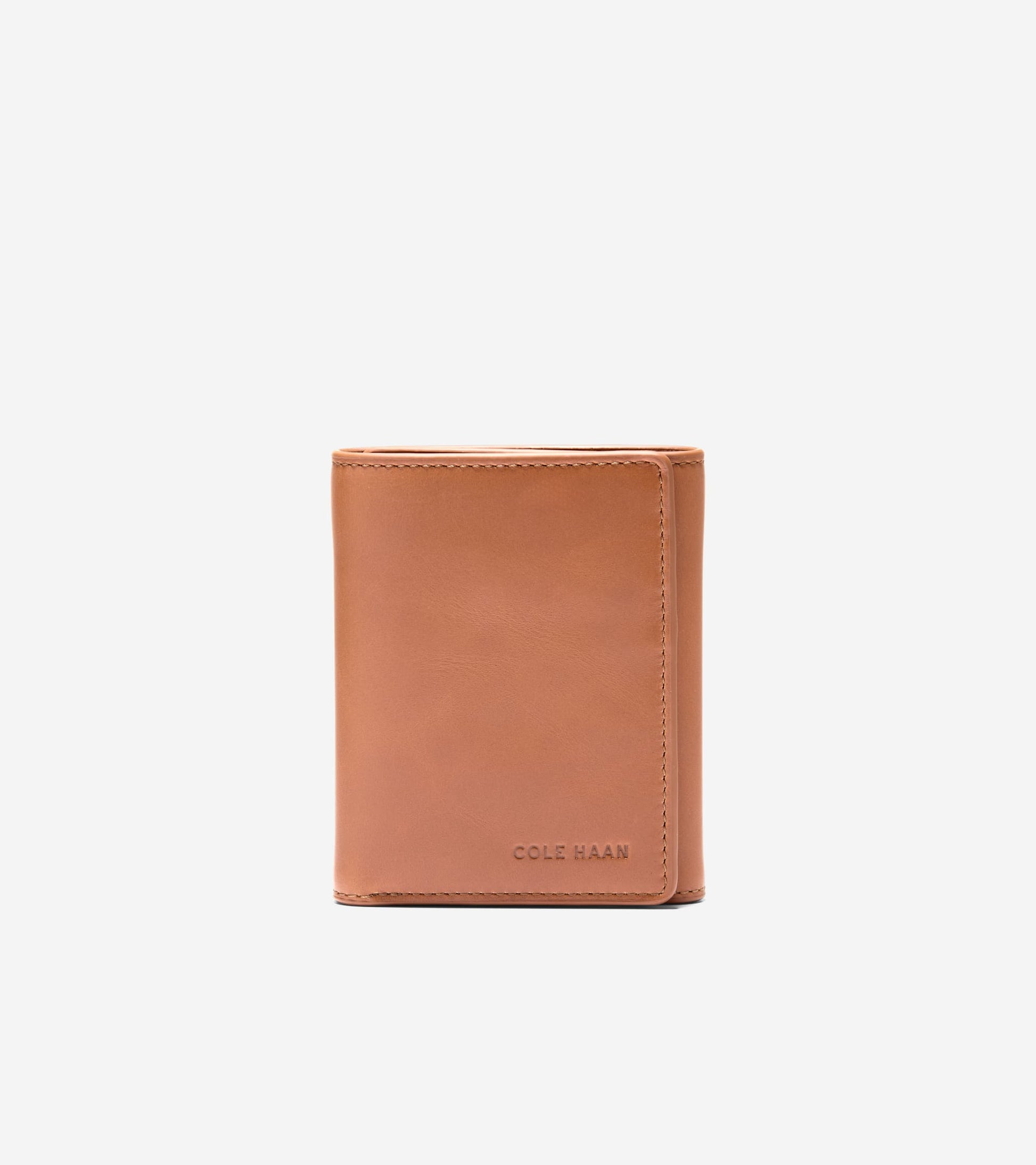Men's Leather Trifold Wallet-Tan