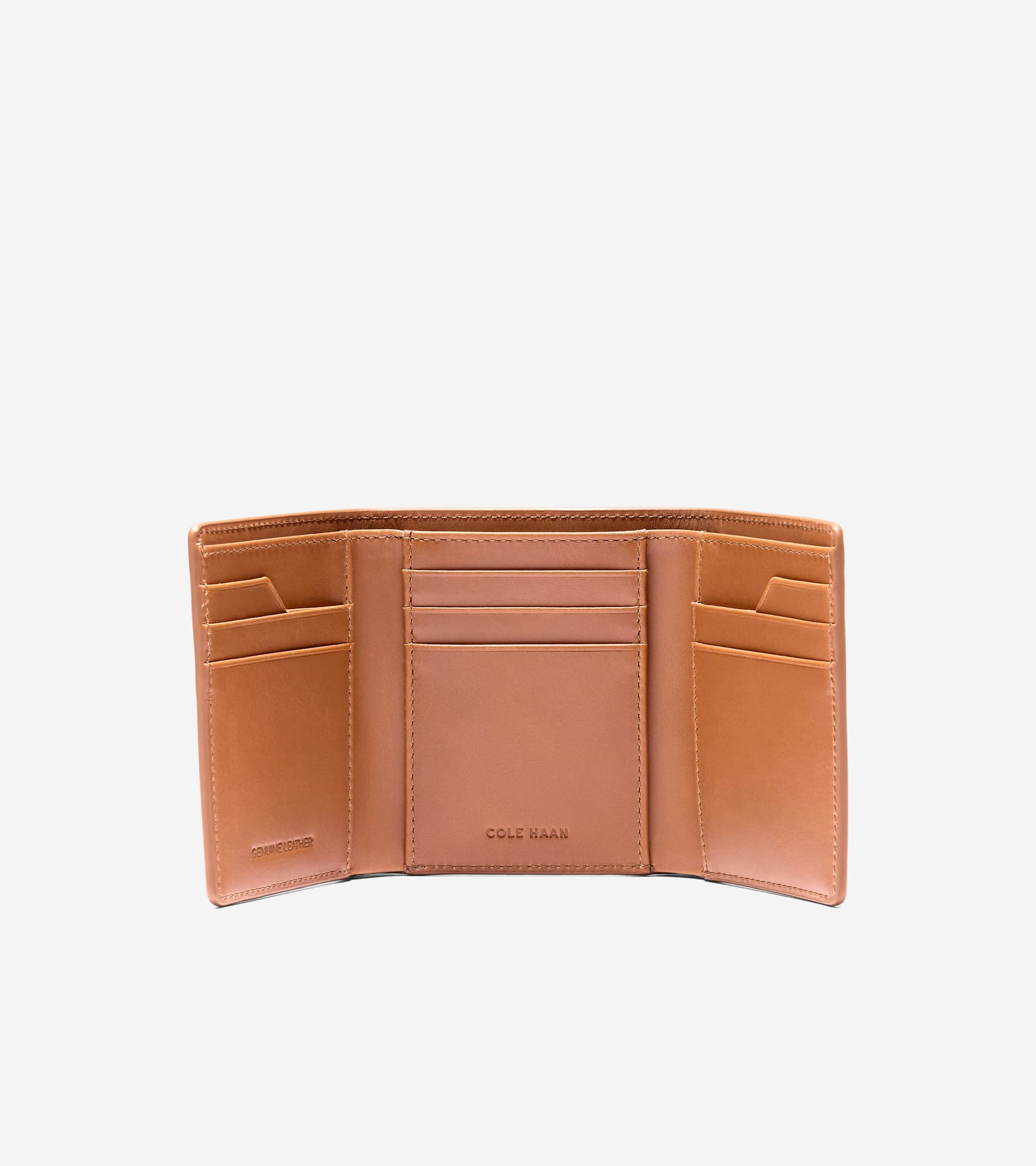 Men's Leather Trifold Wallet-Tan