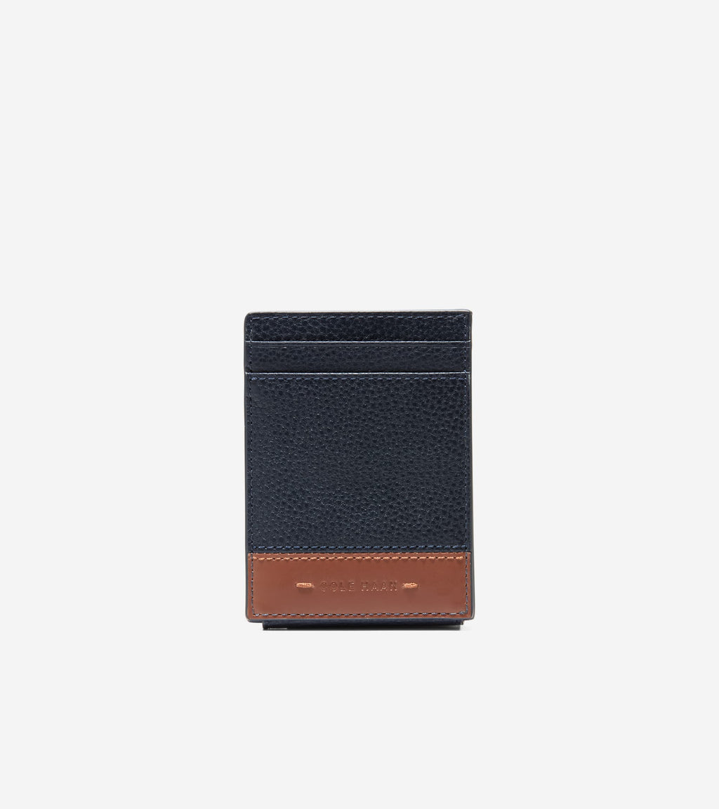 Men's Triboro Card Case-Navy-Tan