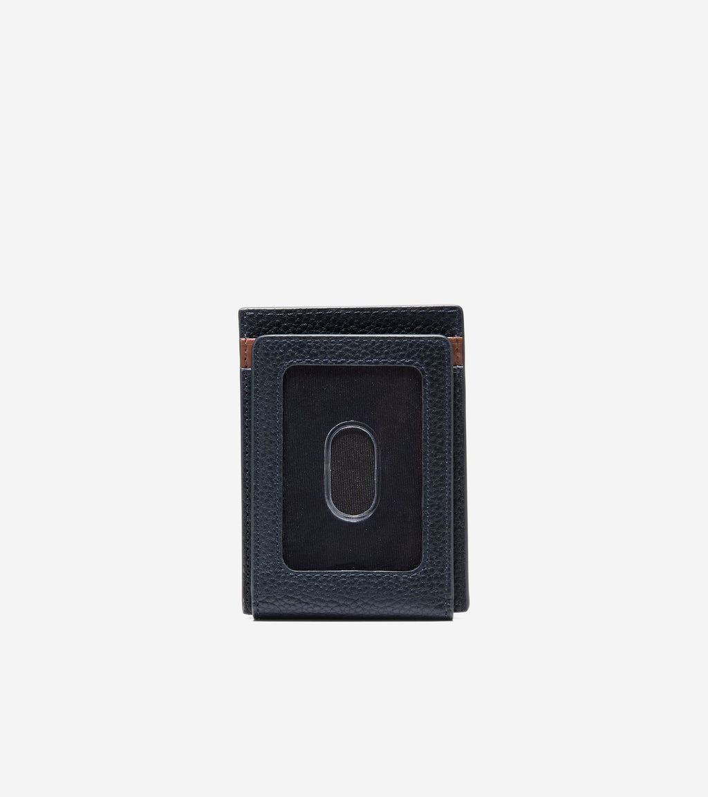 Men's Triboro Card Case-Navy-Tan