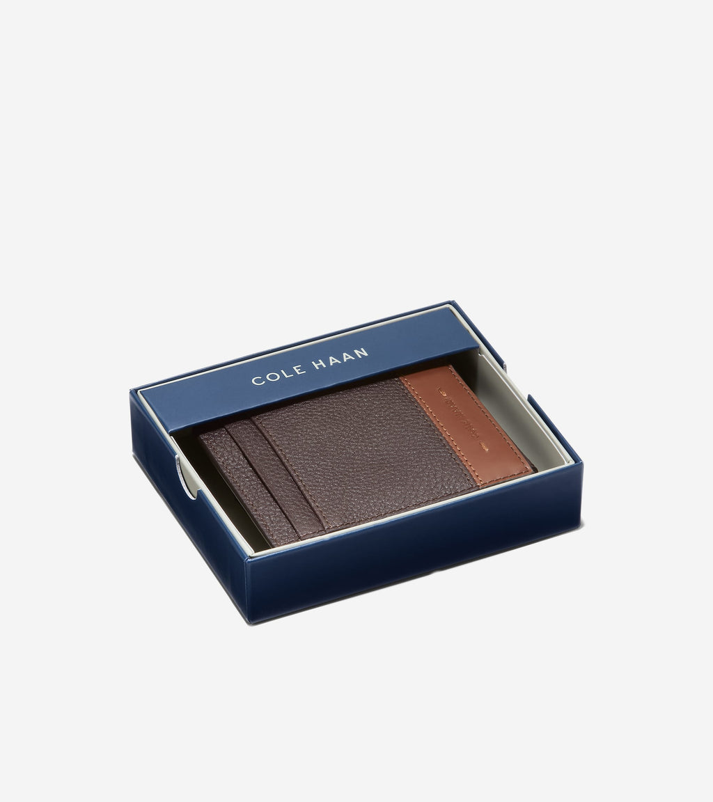 Men's Triboro Card Case-Brown-Tan