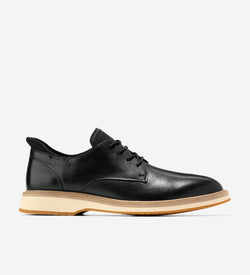Men's Mansfield Grand Plain Toe Quick-On Oxfords-Black-Dark Latte-Angora