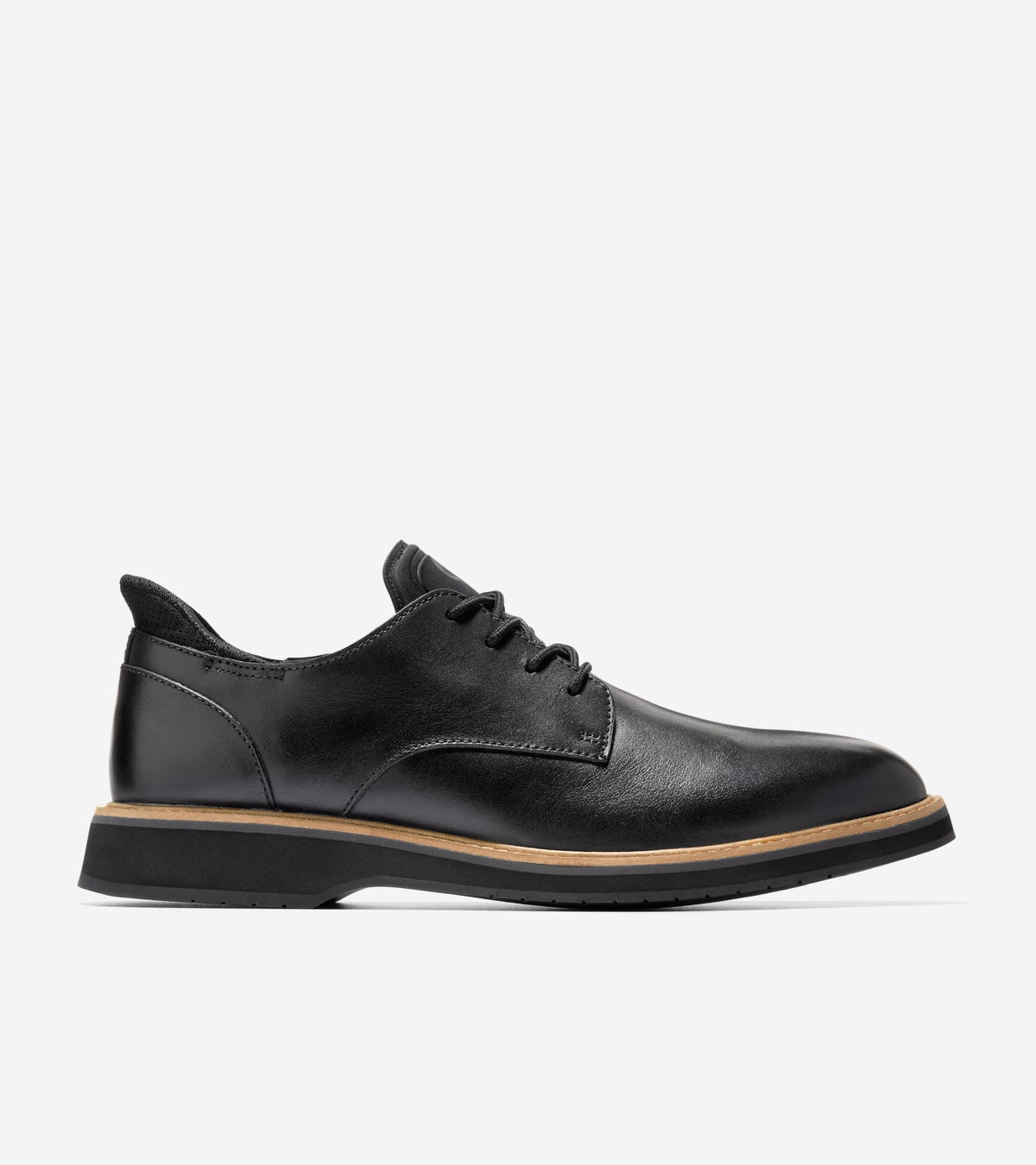 Men's Mansfield Grand Plain Toe Quick-On Oxfords-Black-Magnet