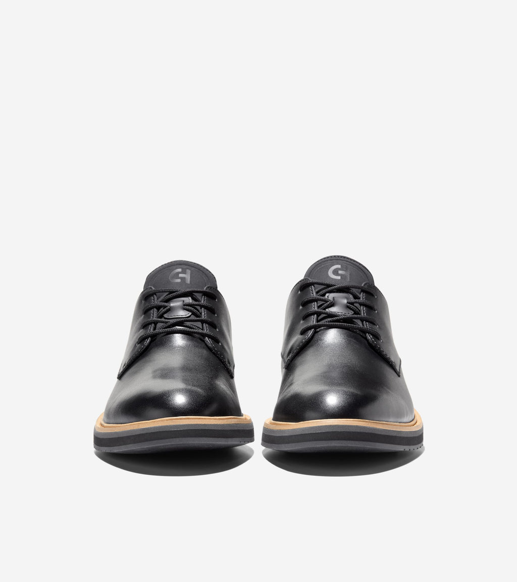 Men's Mansfield Grand Plain Toe Quick-On Oxfords-Black-Magnet