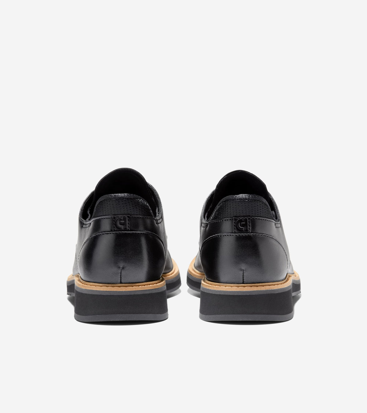 Men's Mansfield Grand Plain Toe Quick-On Oxfords-Black-Magnet