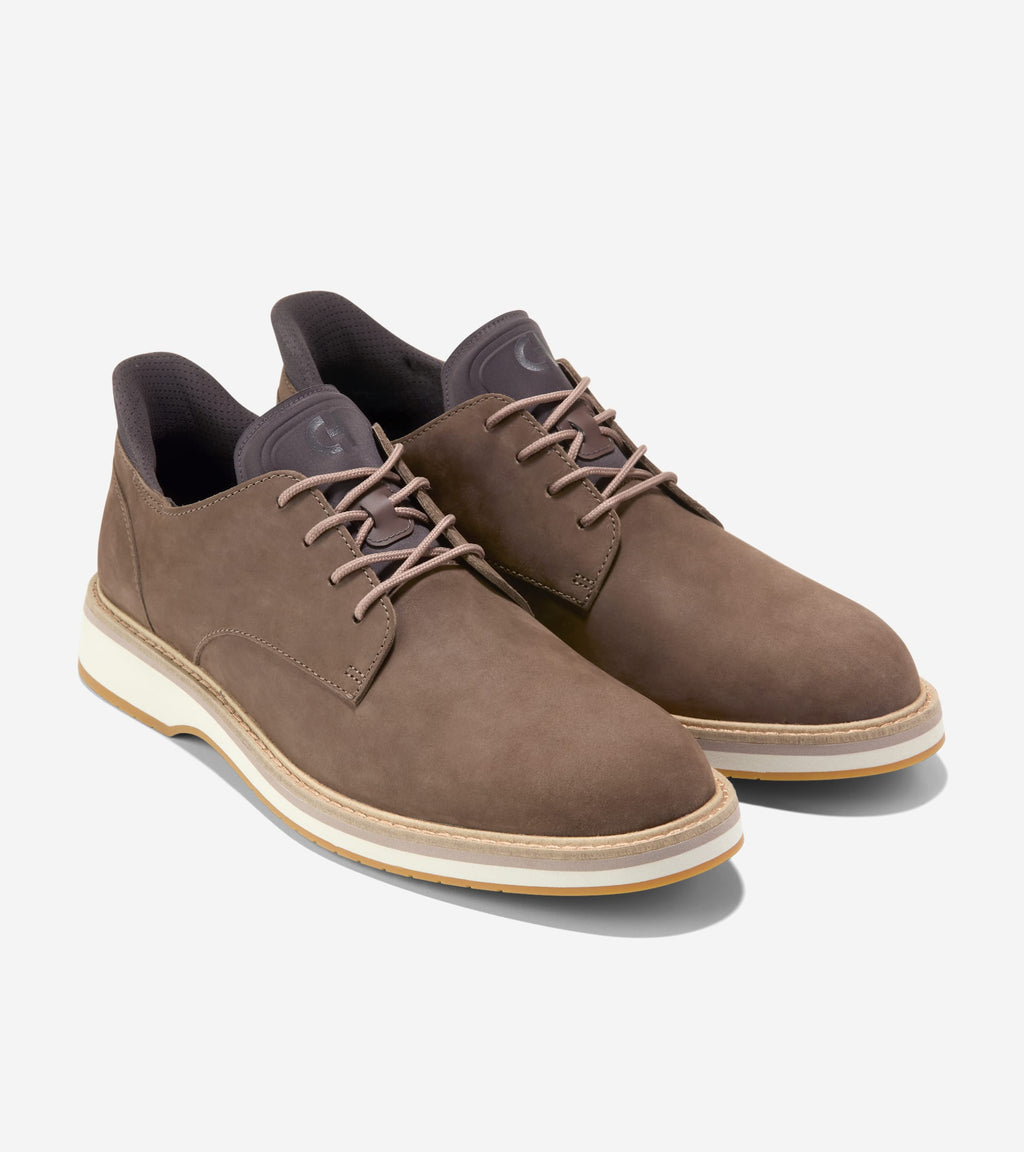 Men's Mansfield Grand Plain Toe Quick-On Oxfords-Irish Coffee-Silver Birch
