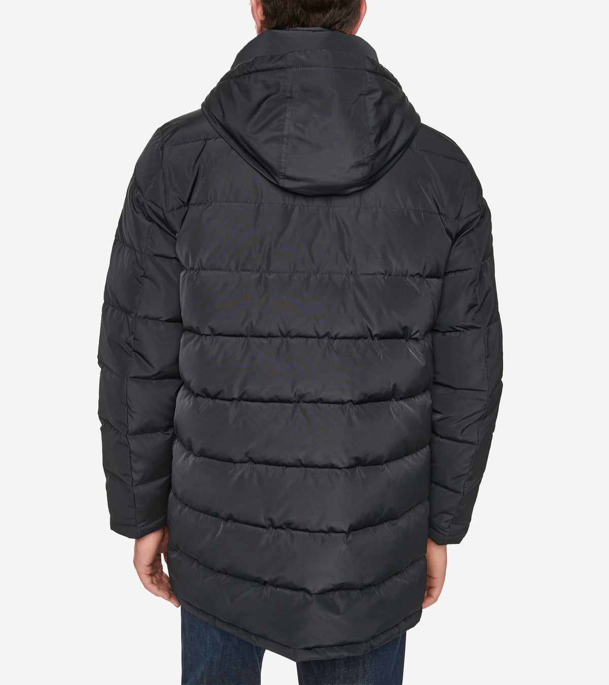 Men's Down Puffer Coat with Interior Bib-Black