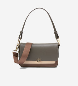 Women's Mini Shoulder Bag-Deep Olive-Light Sesame-Fondue Fudge