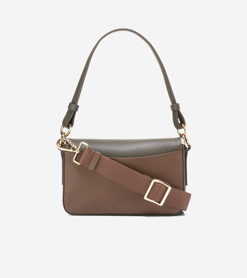 Women's Mini Shoulder Bag-Deep Olive-Light Sesame-Fondue Fudge