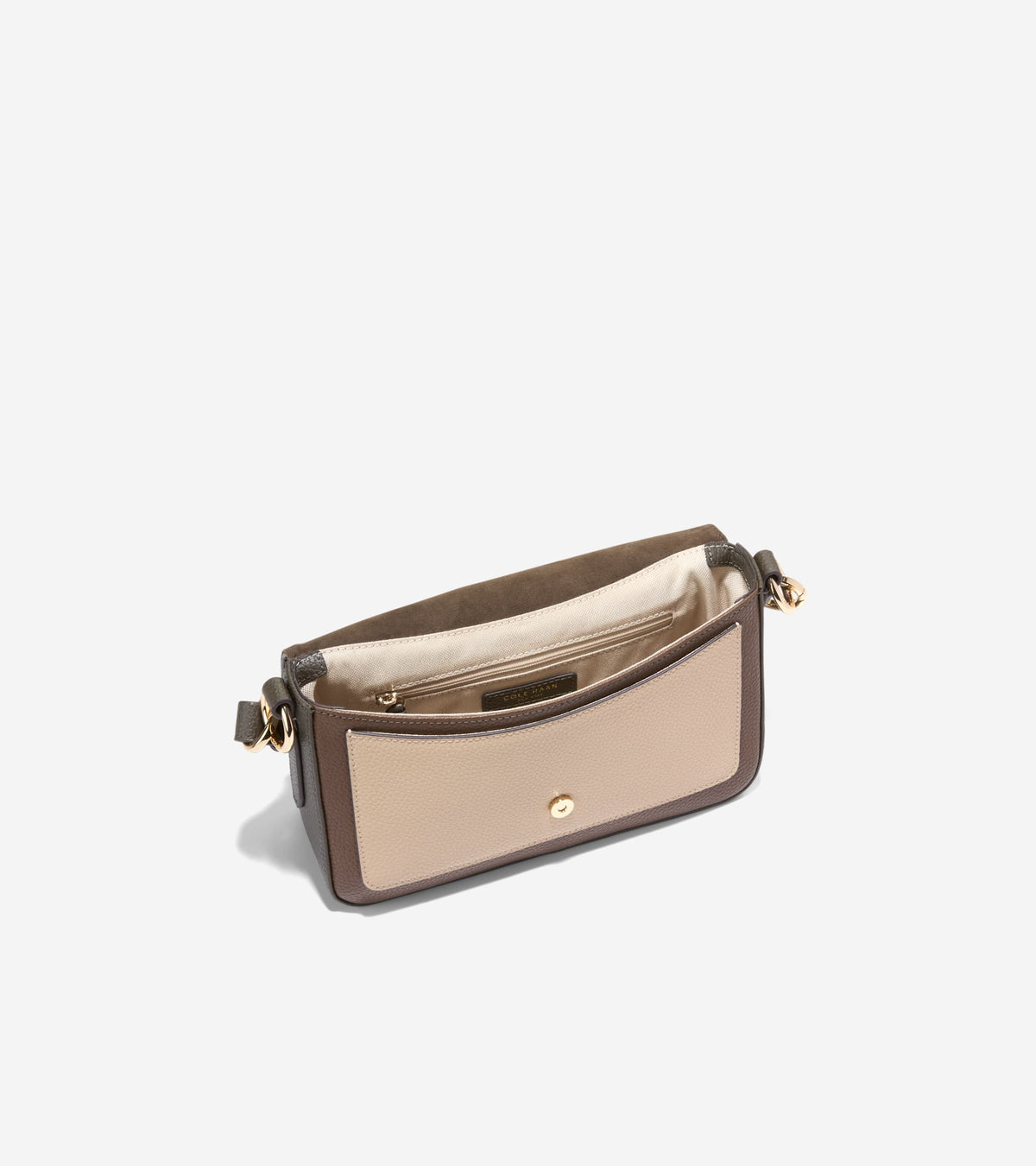 Women's Mini Shoulder Bag-Deep Olive-Light Sesame-Fondue Fudge