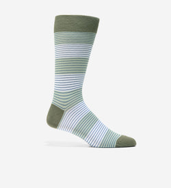 Cole Haan Men's Multi Stripe Dress Crew Socks - Green Cole Haan Men's Multi Stripe Dress Crew Socks - Green