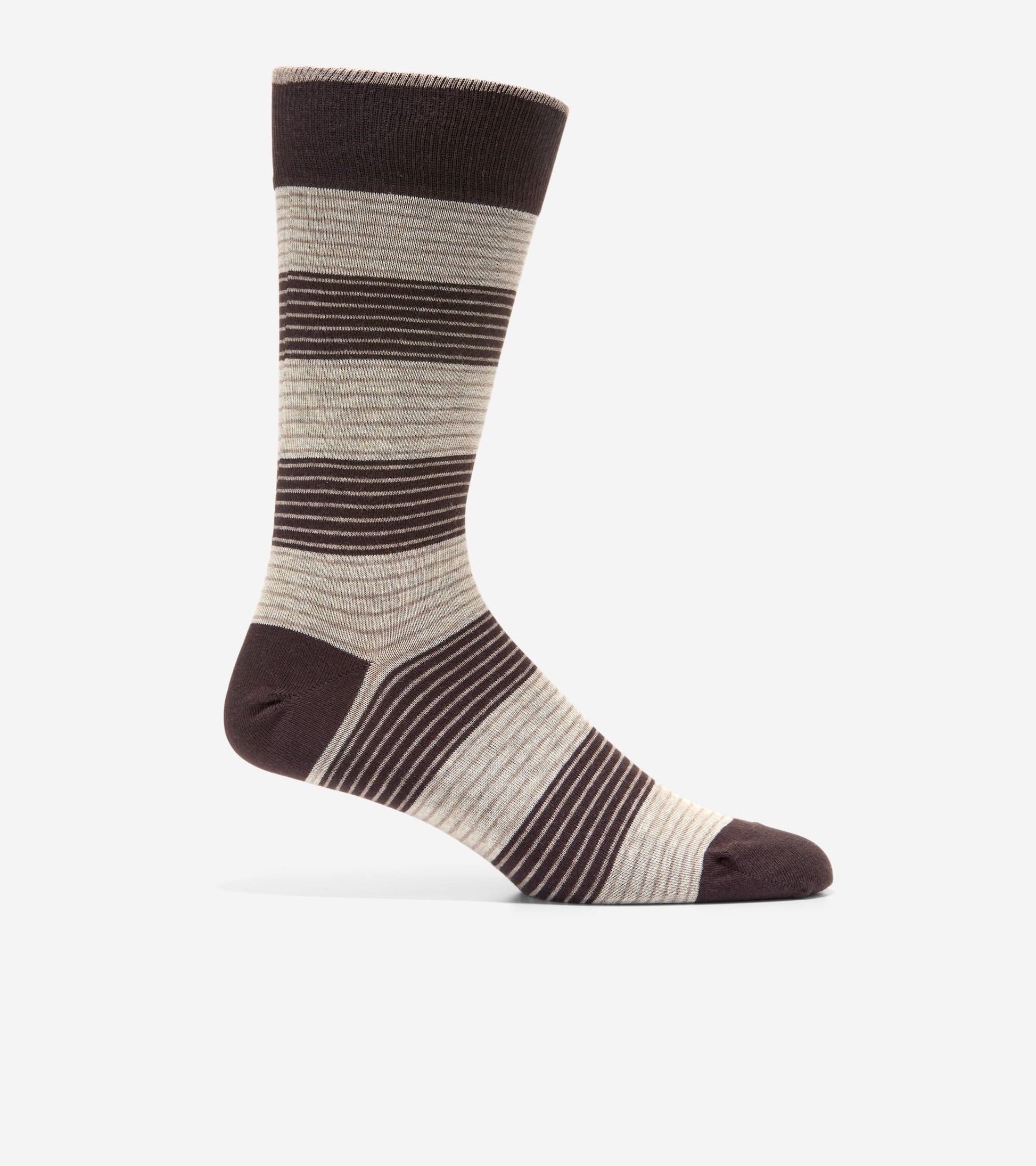 Men's Multi Stripe Dress Crew Socks-Brown Multi