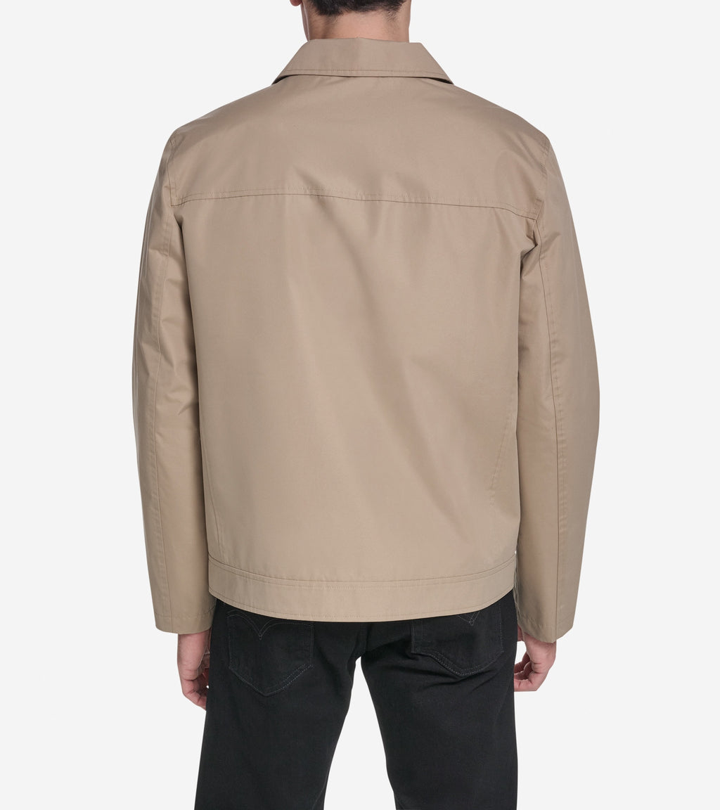 Men's Cotton Trucker Jacket-Khaki
