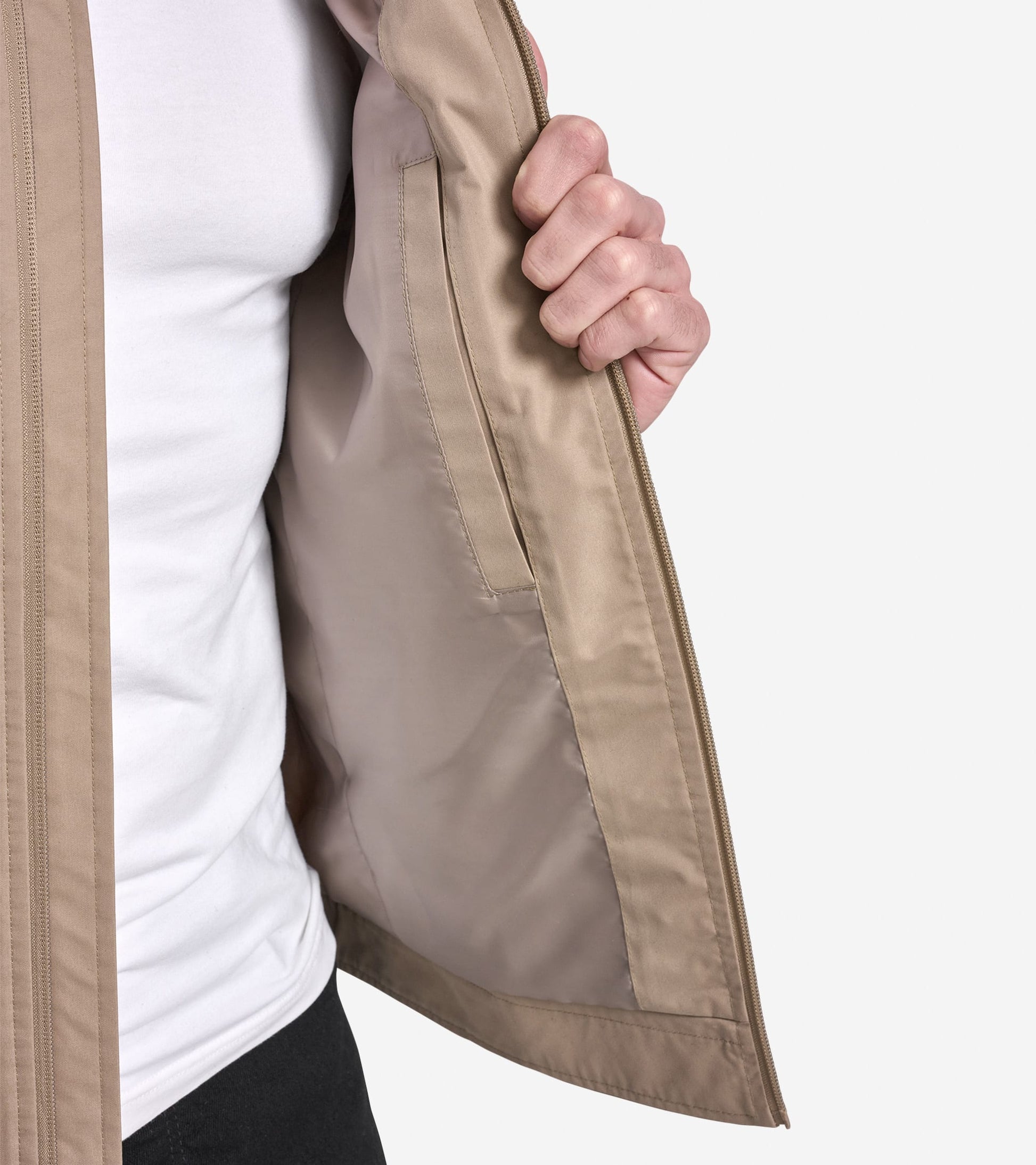 Men's Cotton Trucker Jacket-Khaki