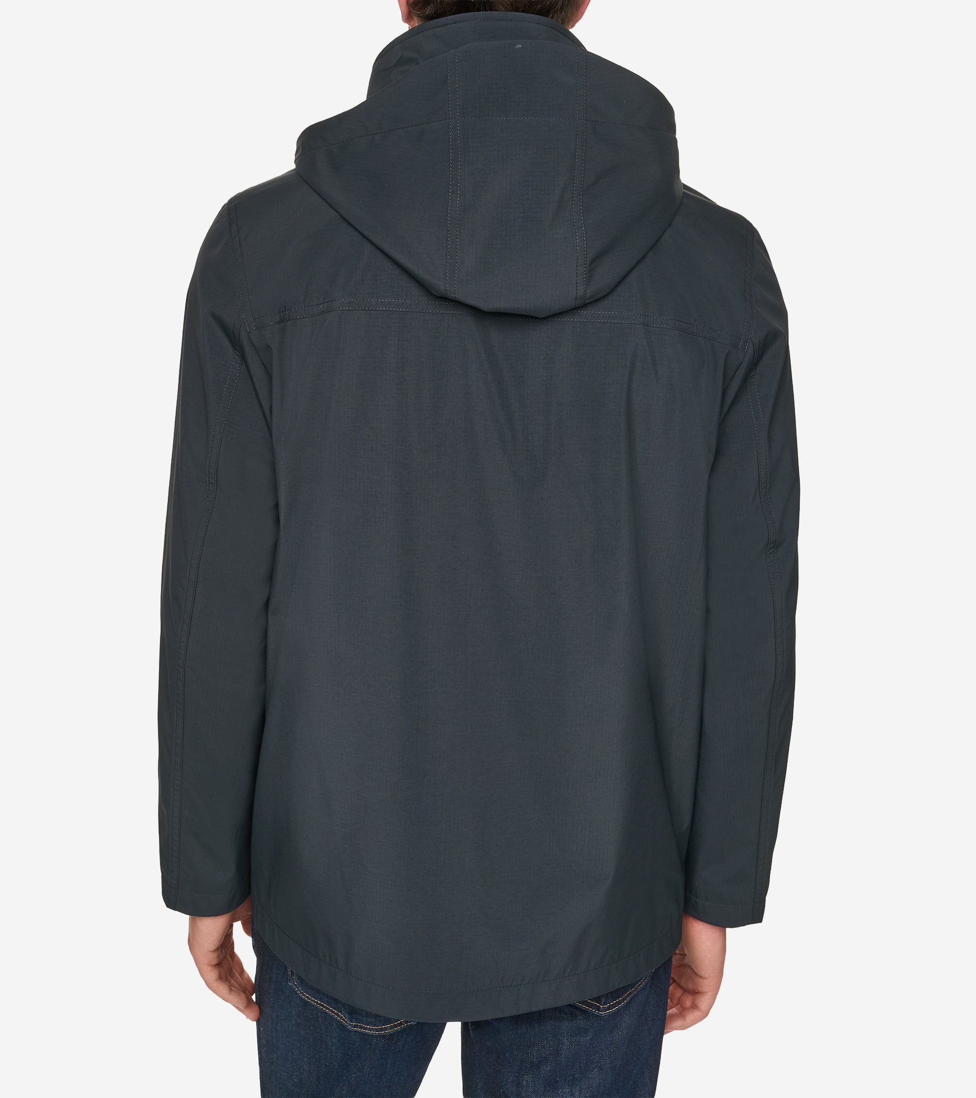 Men's Nylon Anorak Jacket-Black