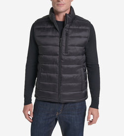 Men's Nylon Puffer Vest-Black