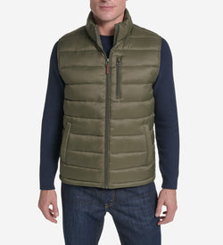 Men's Nylon Puffer Vest-Army Green