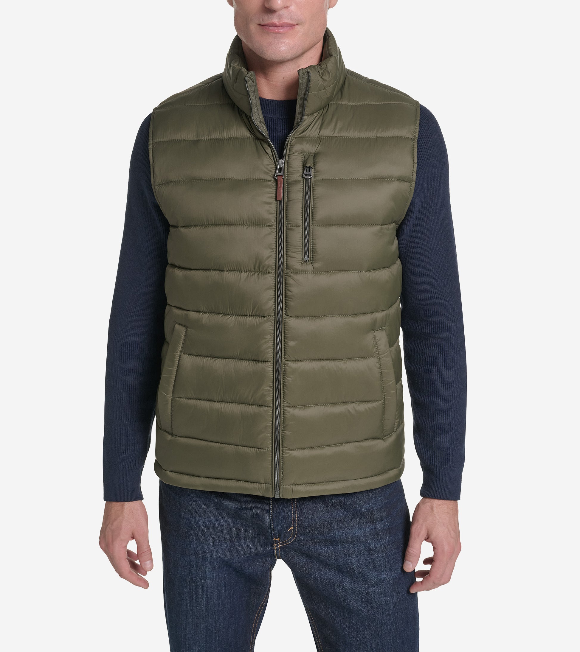 Men's Nylon Puffer Vest-Army Green