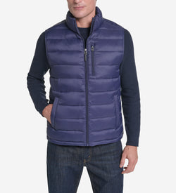 Men's Nylon Puffer Vest-Navy