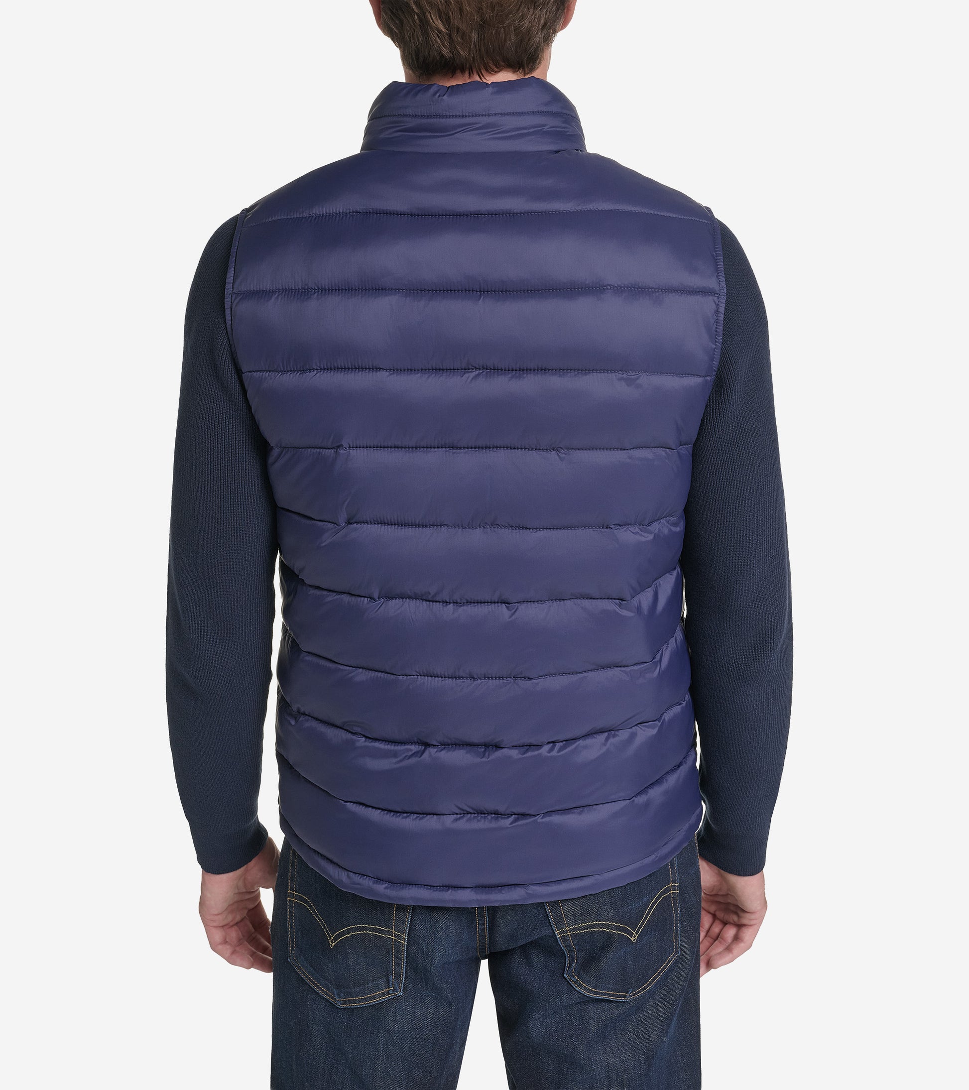 Men's Nylon Puffer Vest-Navy