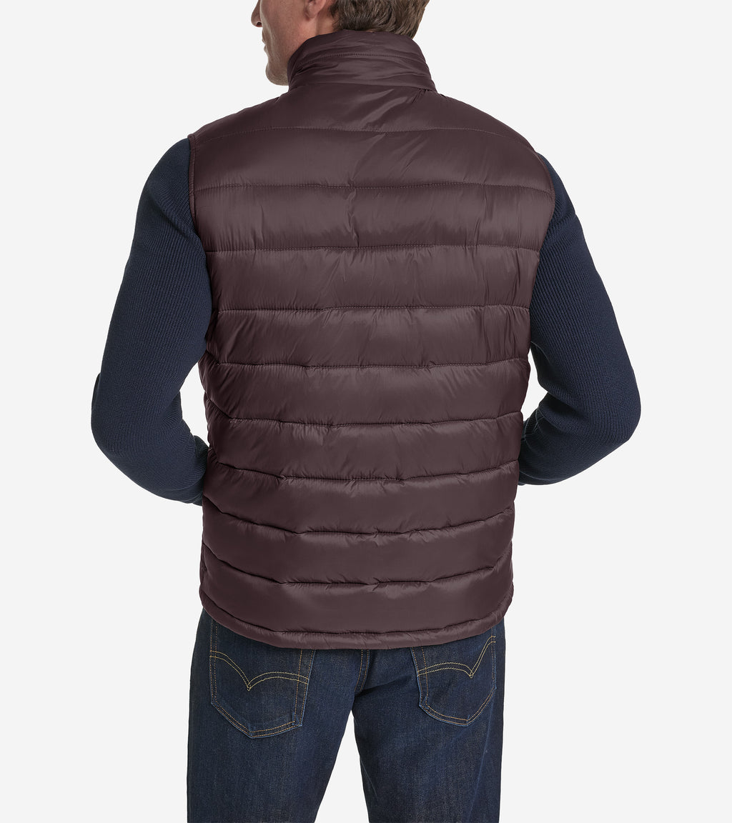 Men's Nylon Puffer Vest-Brown