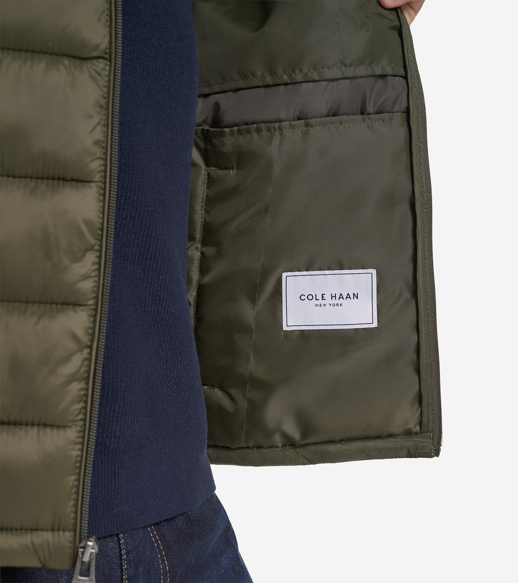 Men's Nylon Puffer Vest-Army Green