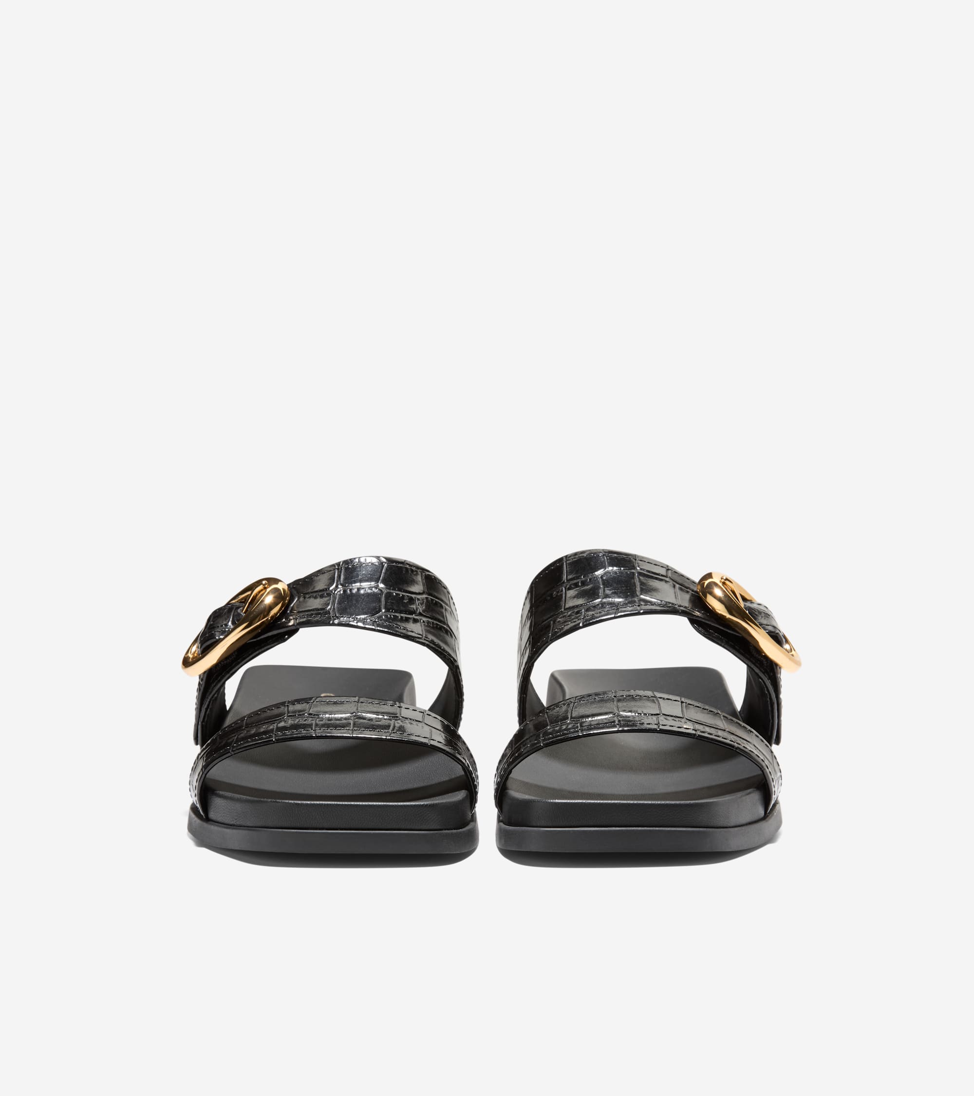 Women's Oaklynn Double Band Footbed Sandals in Black | Cole Haan