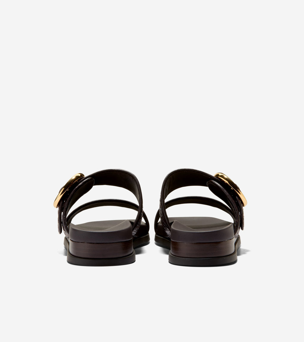 Women's Oaklynn Double Band Footbed Sandals-Dark Latte-Dark Natural
