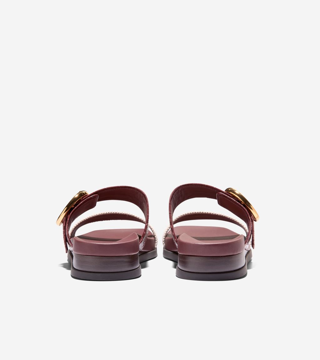 Women's Oaklynn Double Band Footbed Sandals-Mahogany Croc Print-Natural