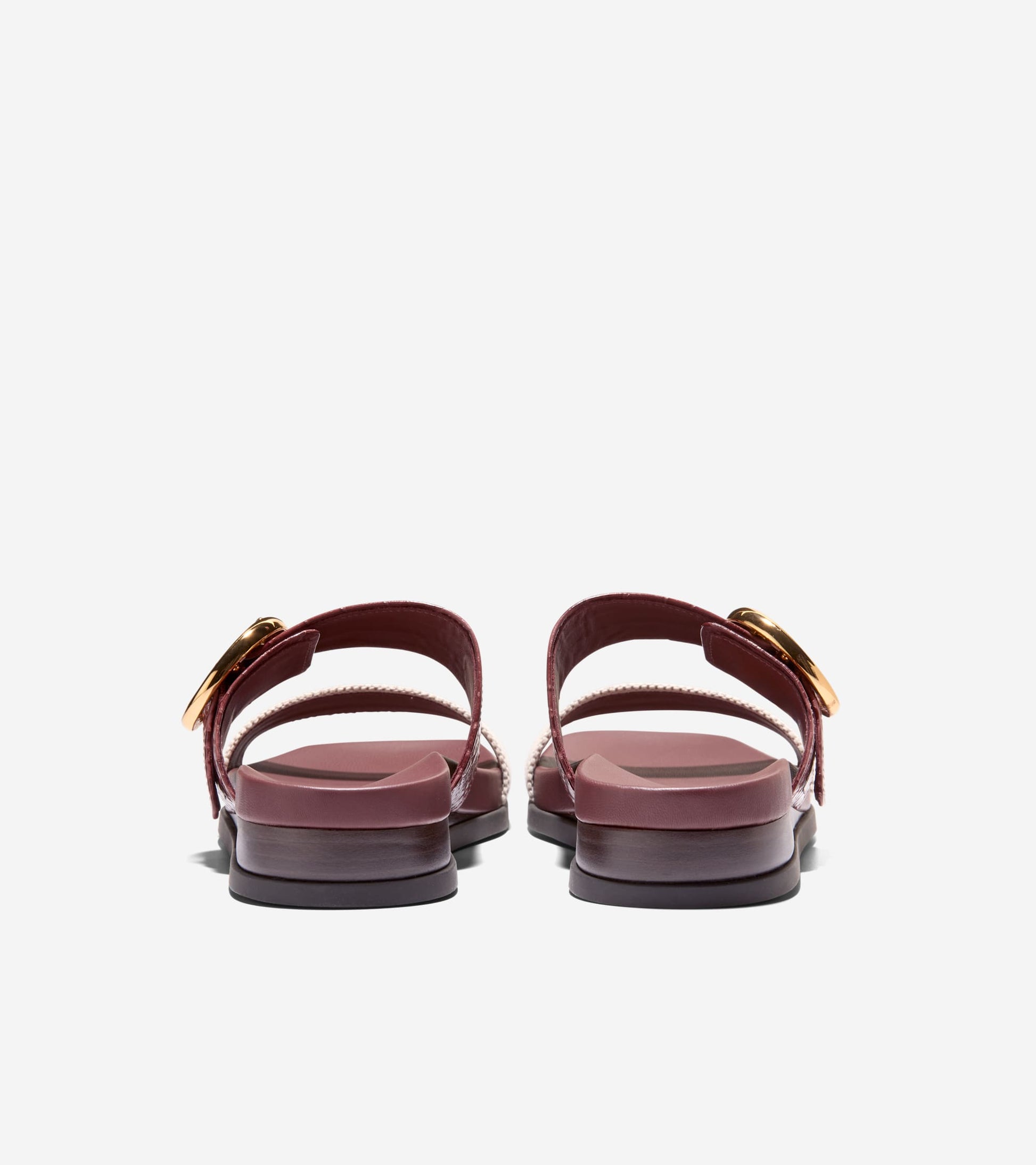 Women's Oaklynn Double Band Footbed Sandals-Mahogany Croc Print-Natural