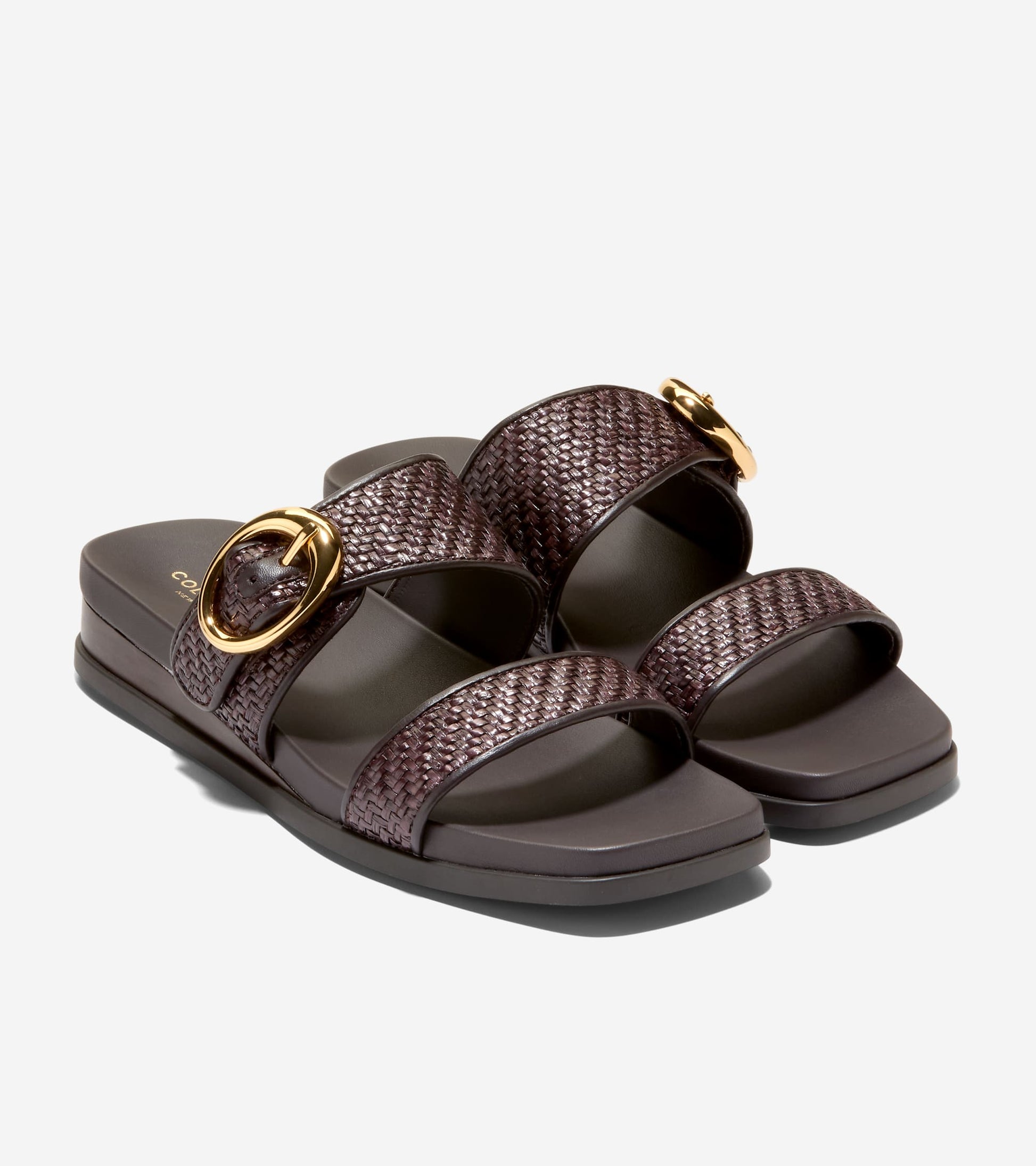 Women's Oaklynn Double Band Footbed Sandals-Dark Latte-Dark Natural