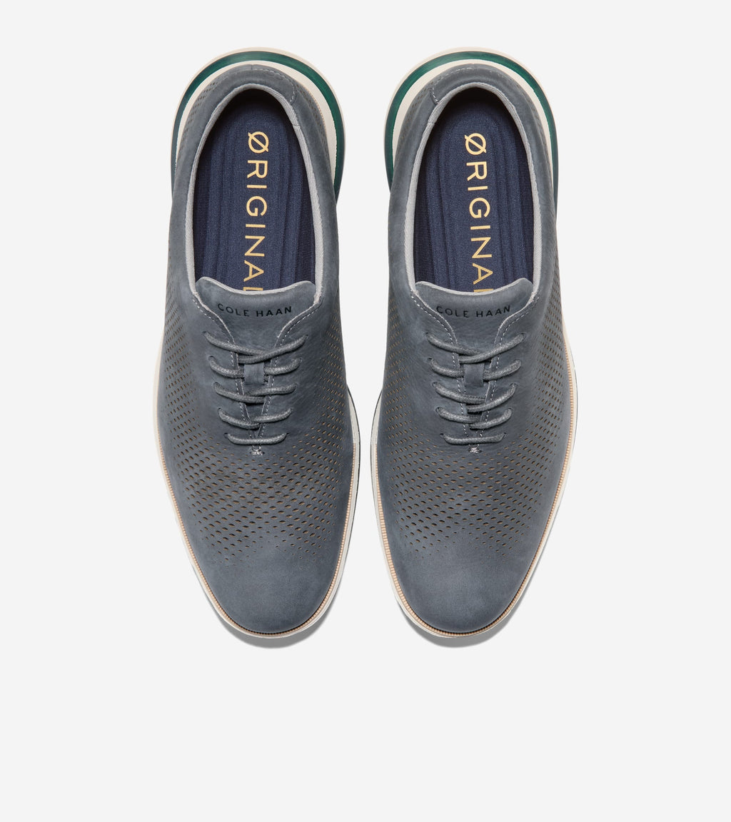 Men's ØriginalGrand Energy One Laser Oxfords-Gray Pinstripe-Mediterreanea