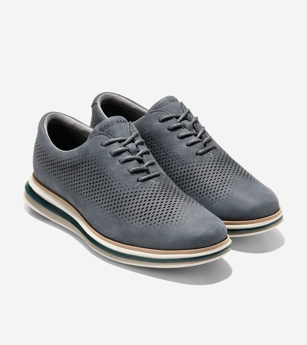 Men's ØriginalGrand Energy One Laser Oxfords-Gray Pinstripe-Mediterreanea