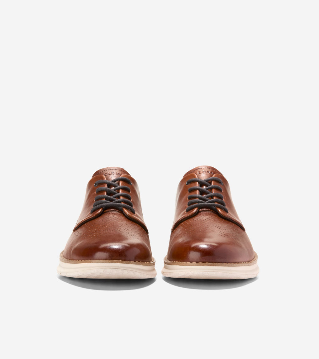 Men's ØriginalGrand Energyweave Perforated Plain Toe Oxfords-British Tan-Ivory-Chocolate