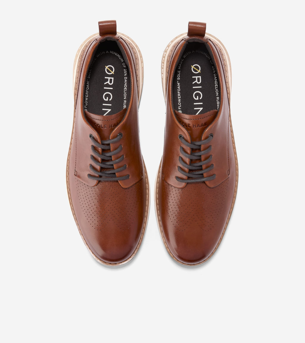 Men's ØriginalGrand Energyweave Perforated Plain Toe Oxfords-British Tan-Ivory-Chocolate