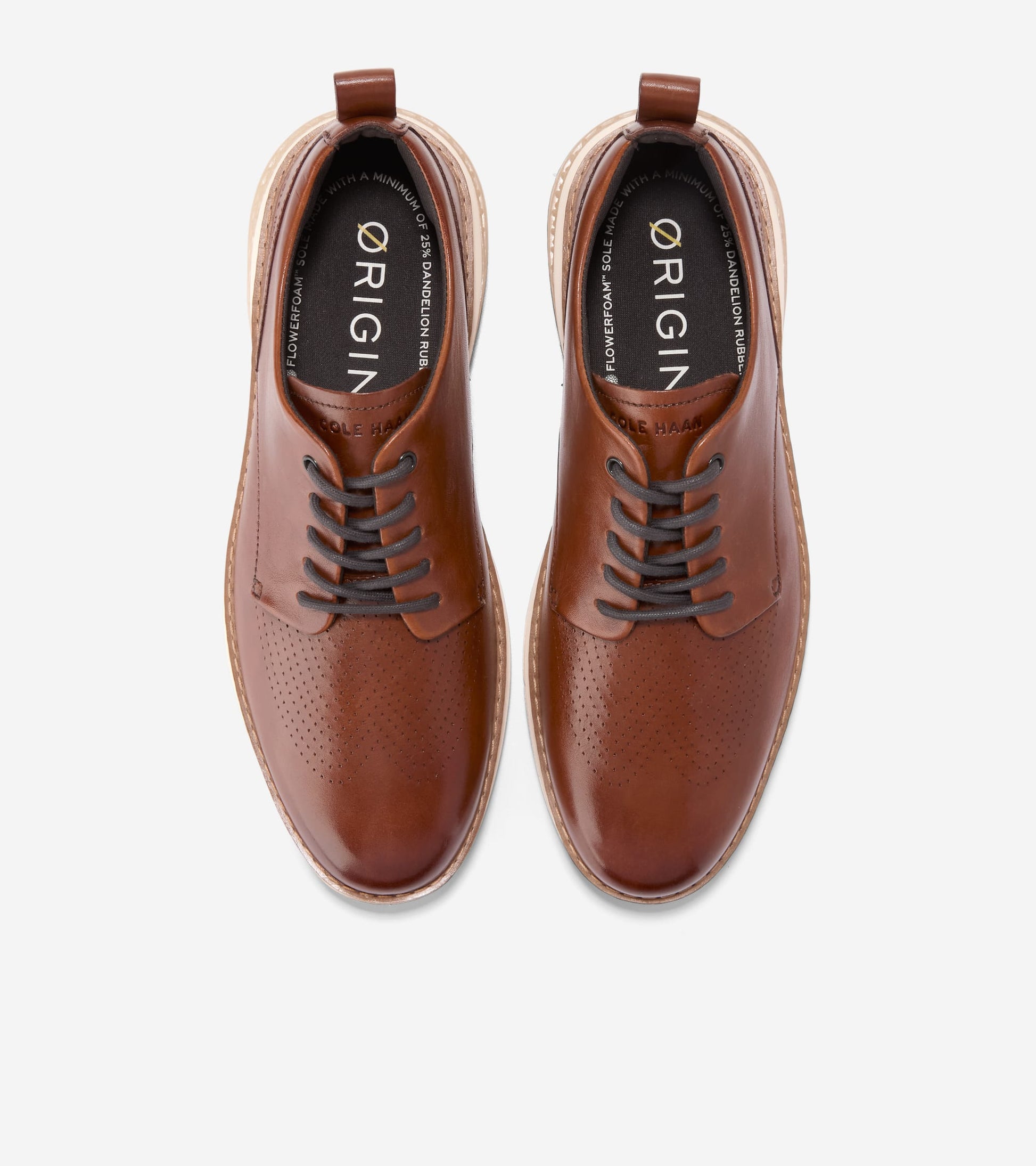 Men's ØriginalGrand Energyweave Perforated Plain Toe Oxfords-British Tan-Ivory-Chocolate