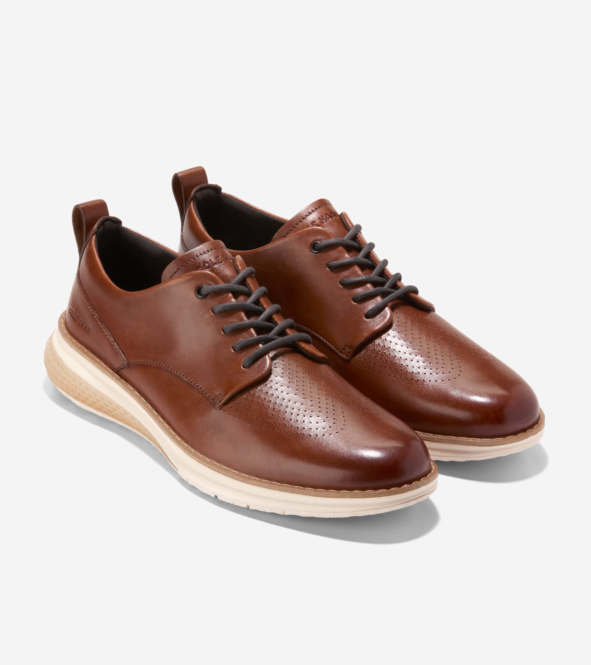 Men's ØriginalGrand Energyweave Perforated Plain Toe Oxfords-British Tan-Ivory-Chocolate