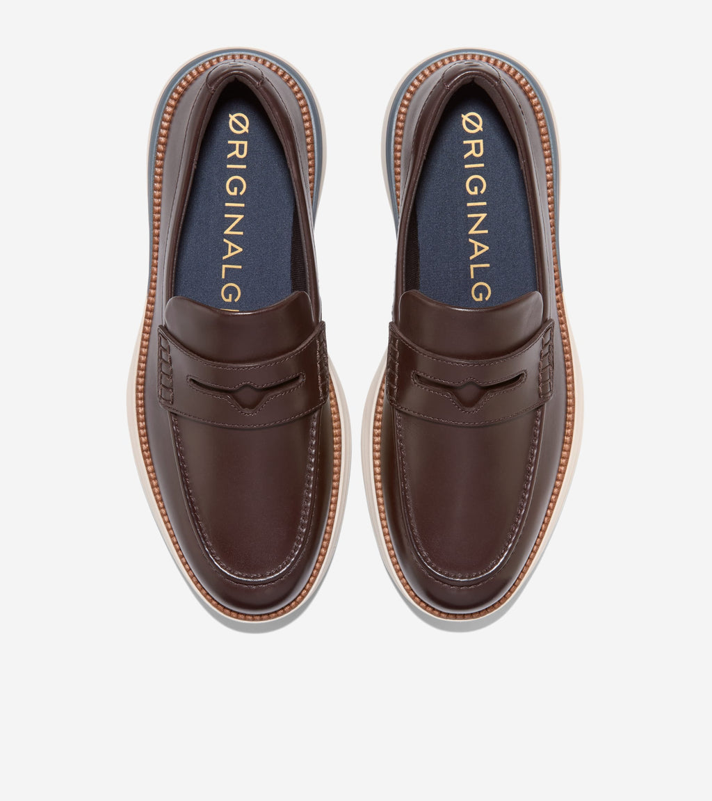 Men's ØriginalGrand Horizon Penny Loafers-Dark Chocolate-Natural