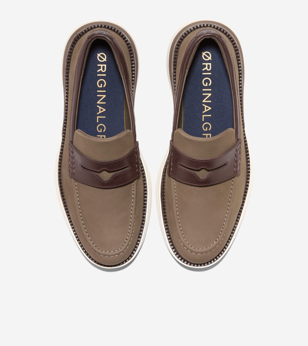 Men's ØriginalGrand Horizon Penny Loafers-Truffle-Dark Natural-Ivory