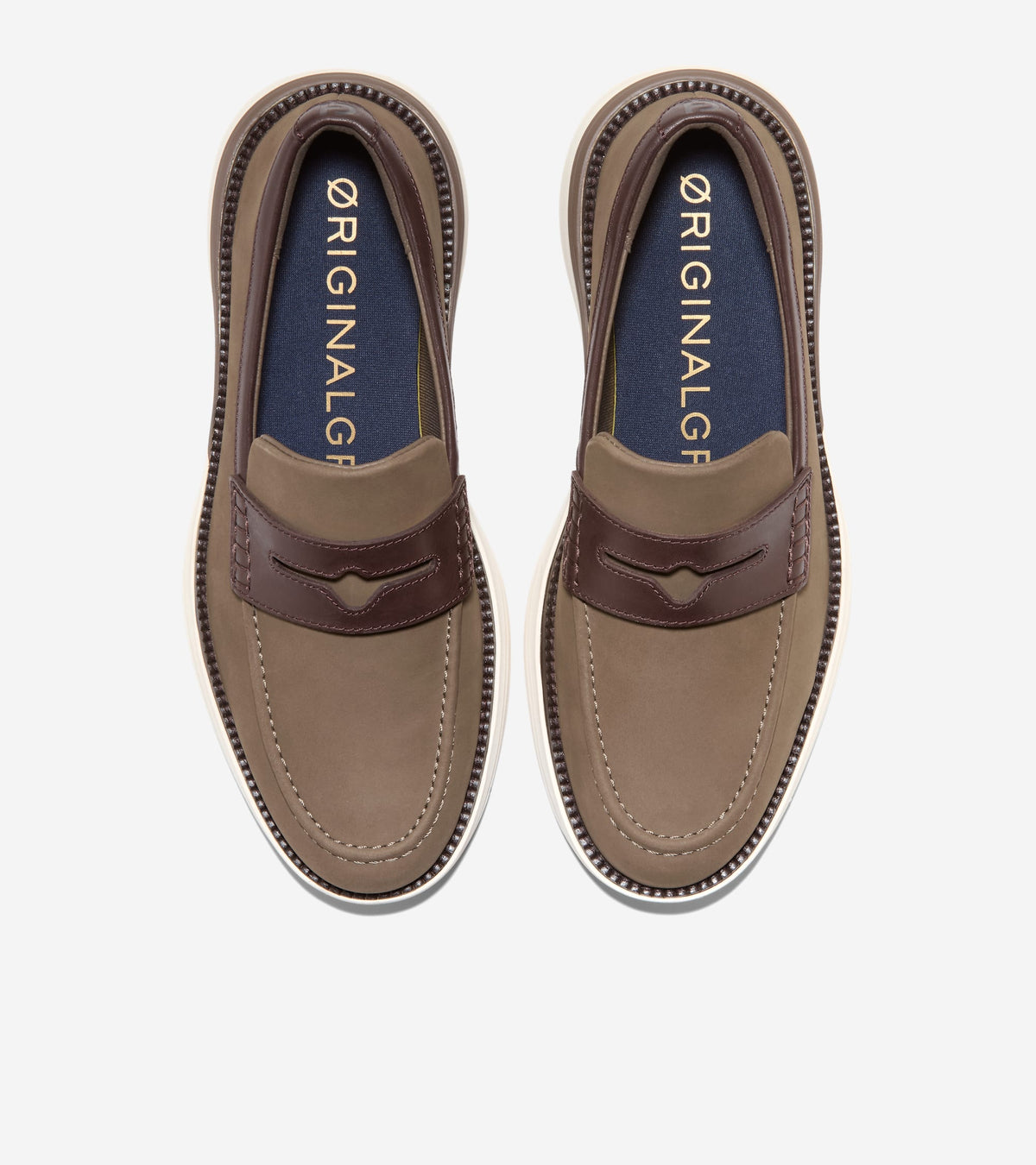 Men's ØriginalGrand Horizon Penny Loafers-Truffle-Dark Natural-Ivory