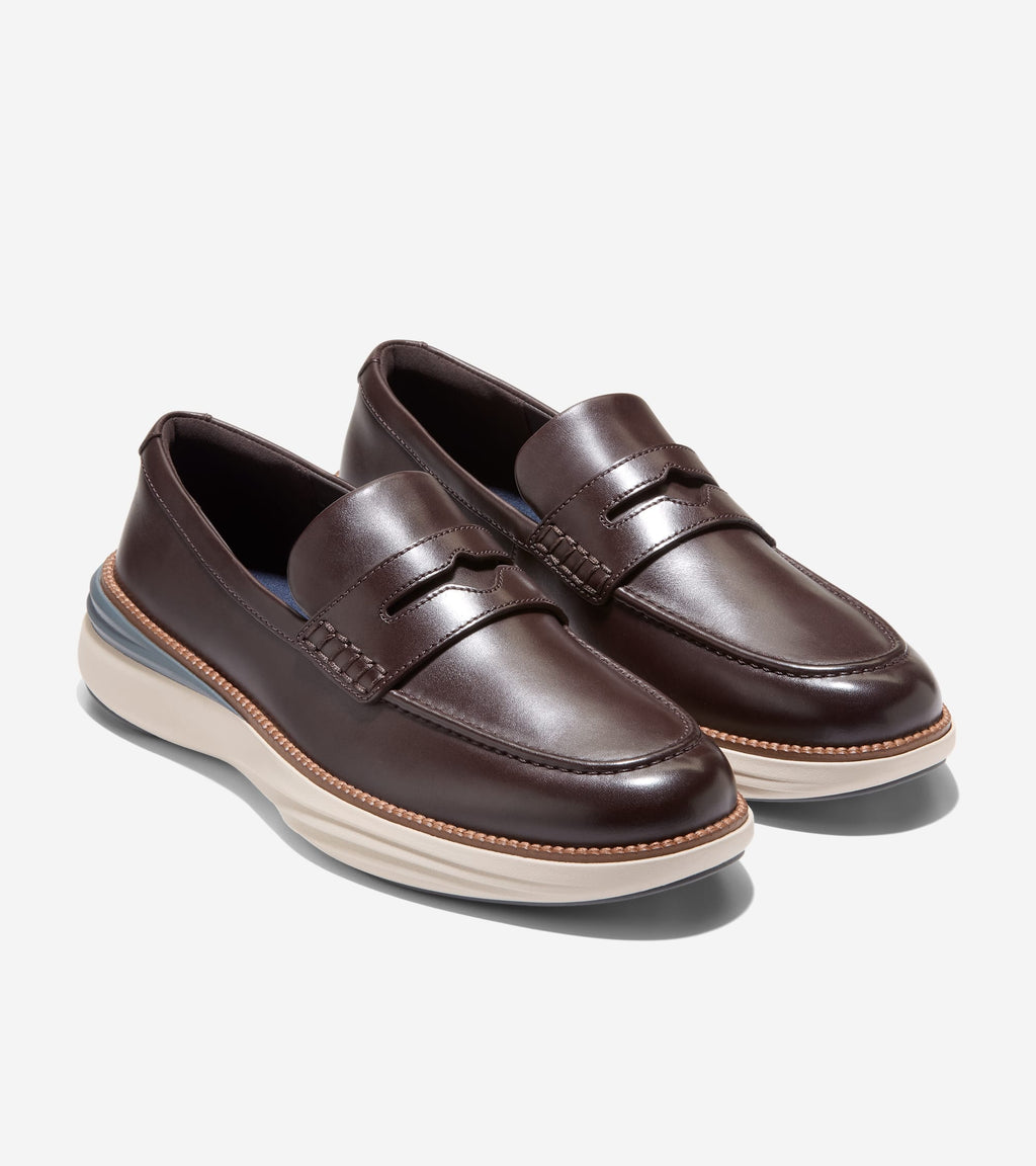 Men's ØriginalGrand Horizon Penny Loafers-Dark Chocolate-Natural