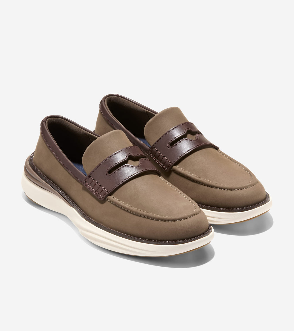 Men's ØriginalGrand Horizon Penny Loafers-Truffle-Dark Natural-Ivory