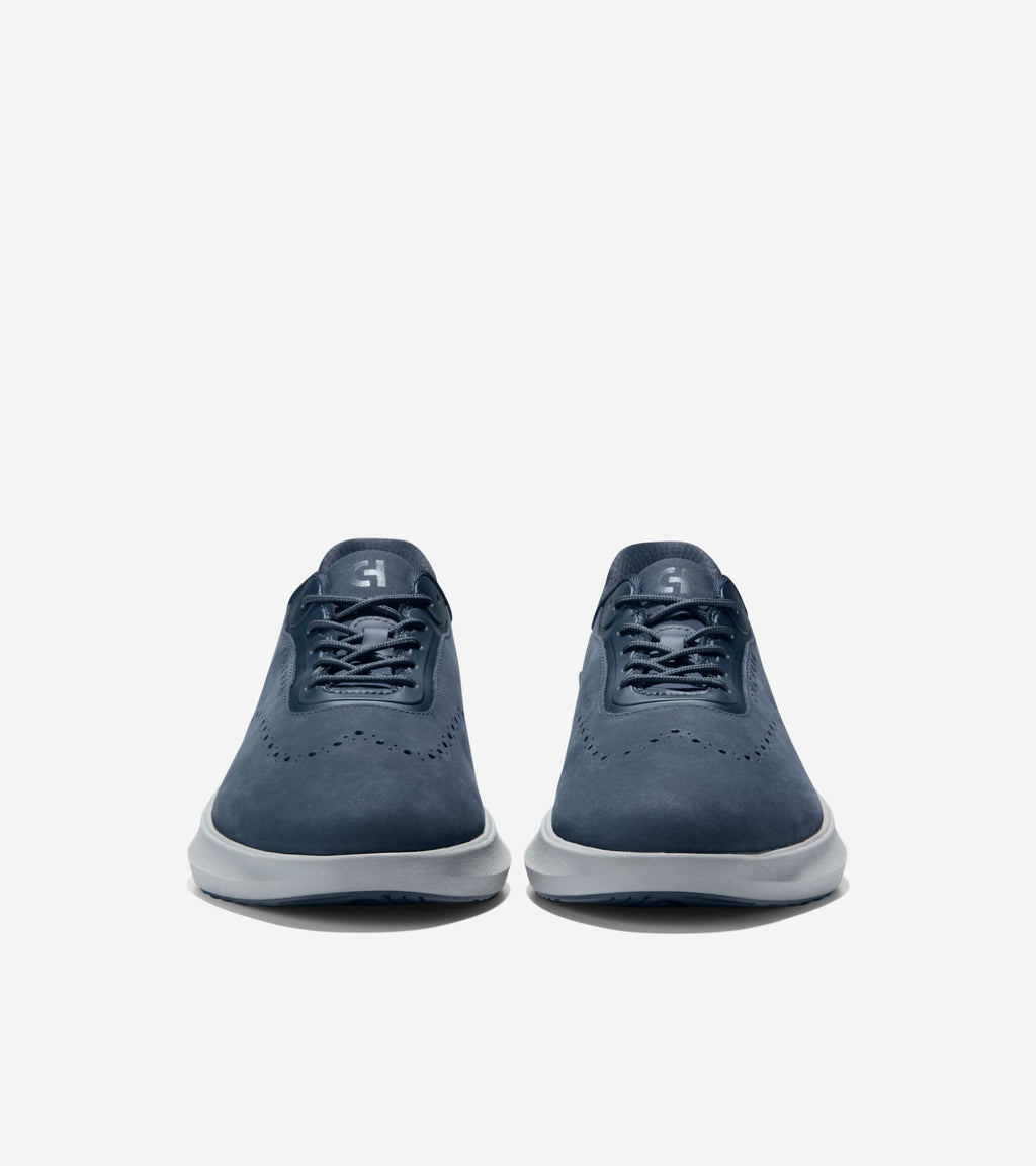 Men's ØriginalGrand Neoarc Quick-On Wingtip Oxfords-Navy Blazer-Gray Pinstripe