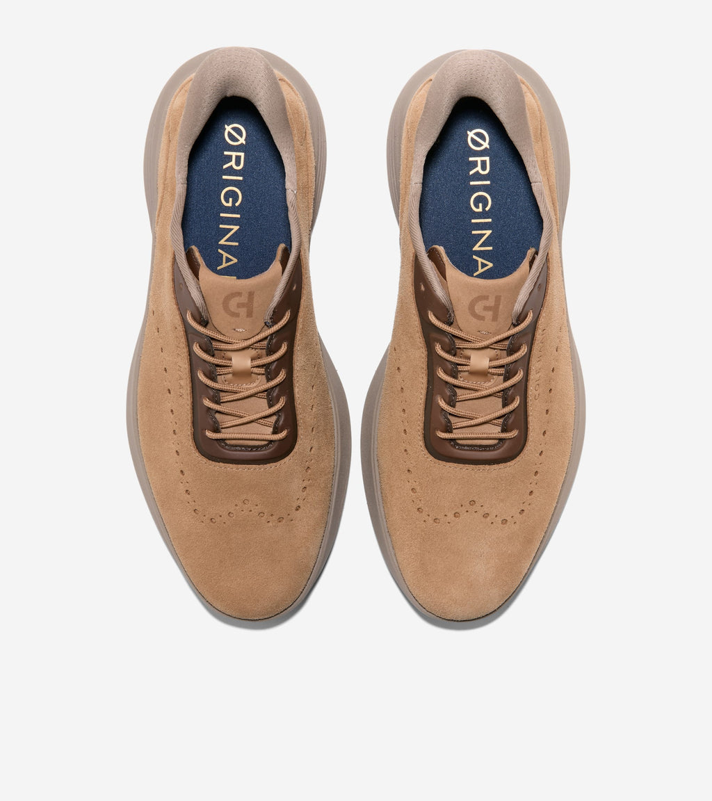 Men's ØriginalGrand Neoarc Quick-On Wingtip Oxfords-Toasted Coconut-Irish Coffee