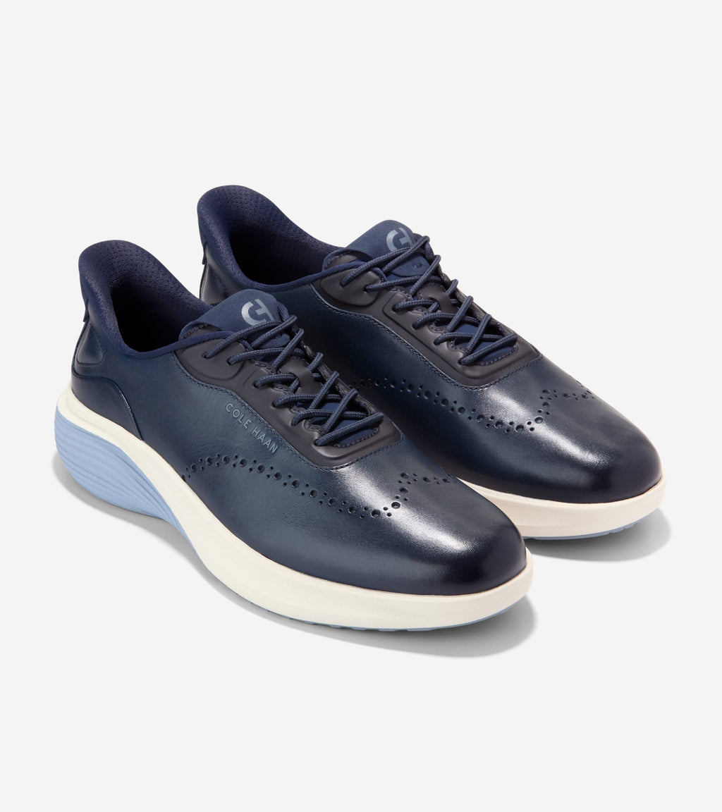 Men's ØriginalGrand Neoarc Quick-On Wingtip Oxfords-Navy Blazer-Blue Blizzard