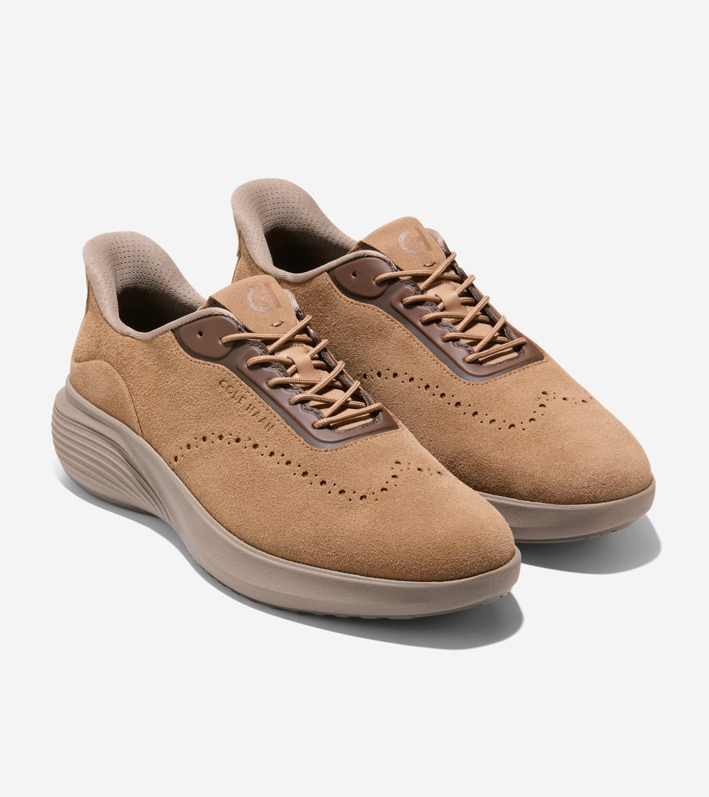 Men's ØriginalGrand Neoarc Quick-On Wingtip Oxfords-Toasted Coconut-Irish Coffee
