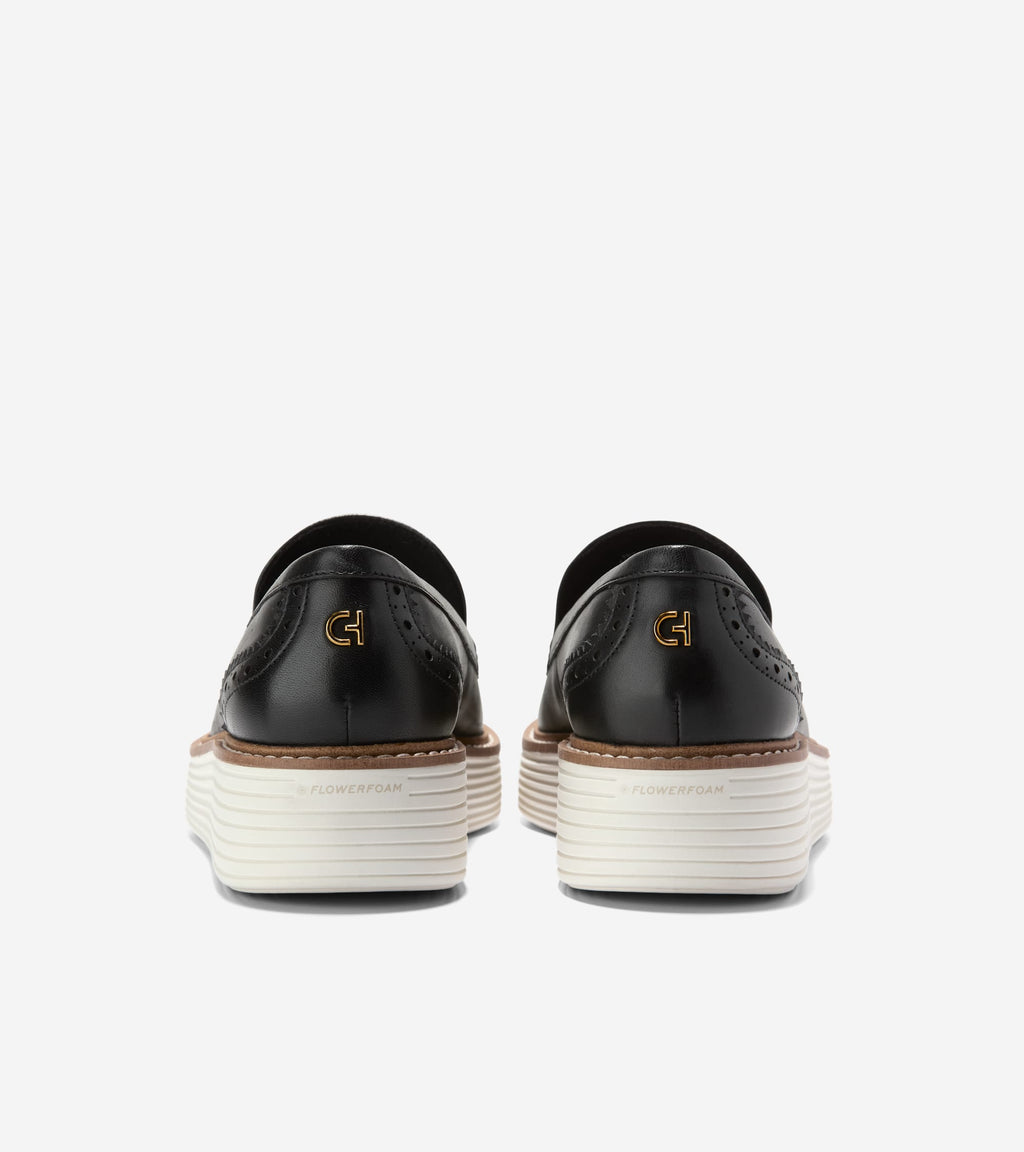Women's ØriginalGrand Platform Venetian Loafers-Black-Ivory